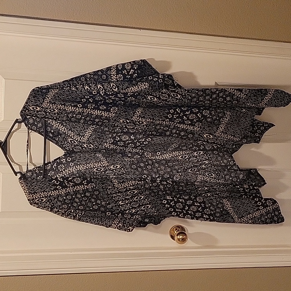French Laundry Ruana Black w/cream print